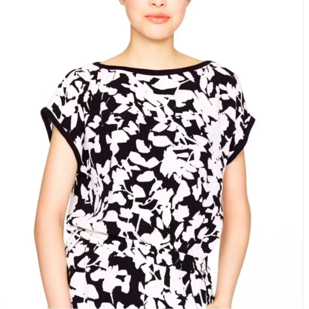 KATE SPADE Abstract Floral Print Top XS S 2 4
